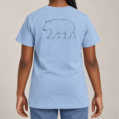 Roaming Polar Bear Kids' T-shirt - Wild Lines lead image