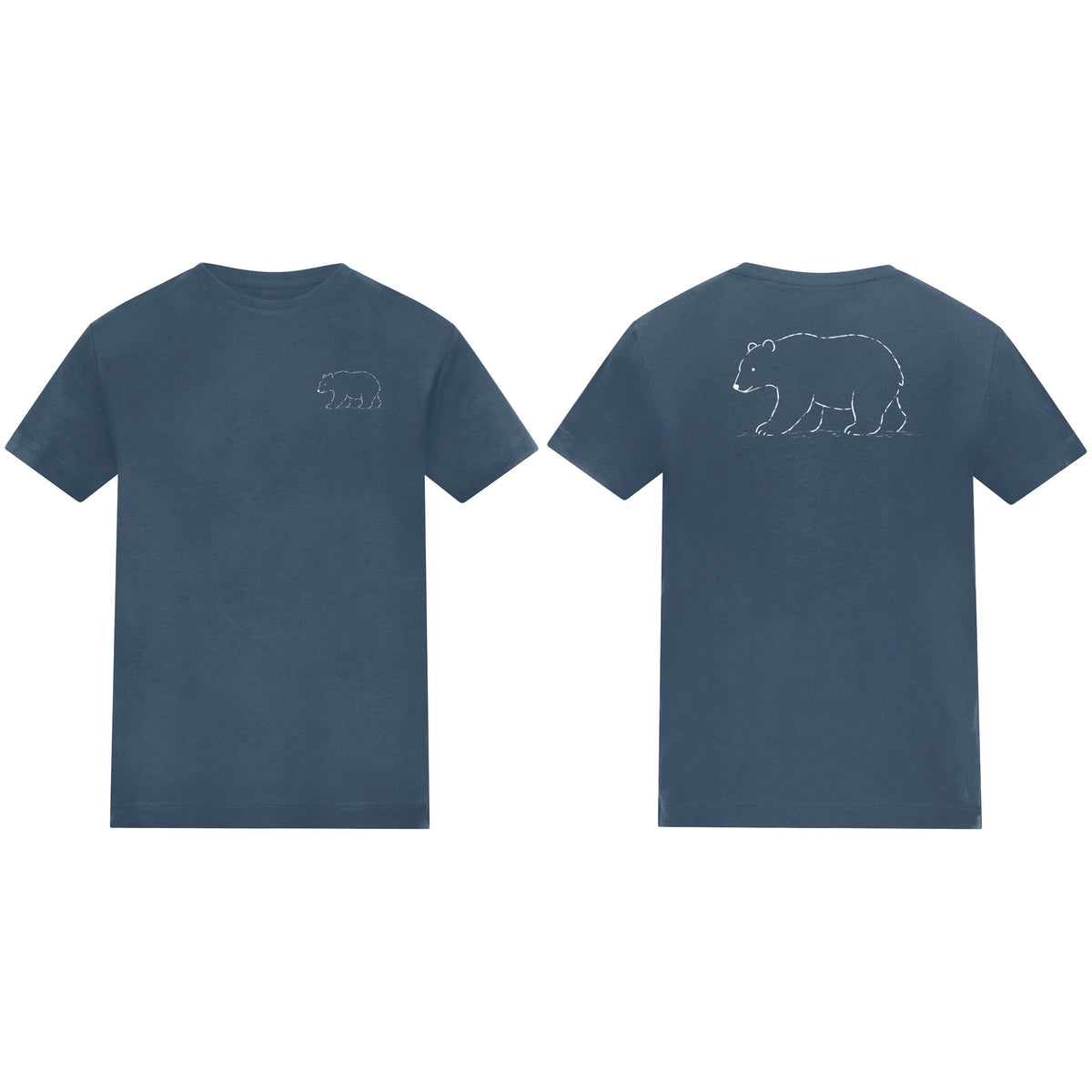 Roaming Polar Bear Kids' T-shirt - Wild Lines Airforce Blue colour variant image