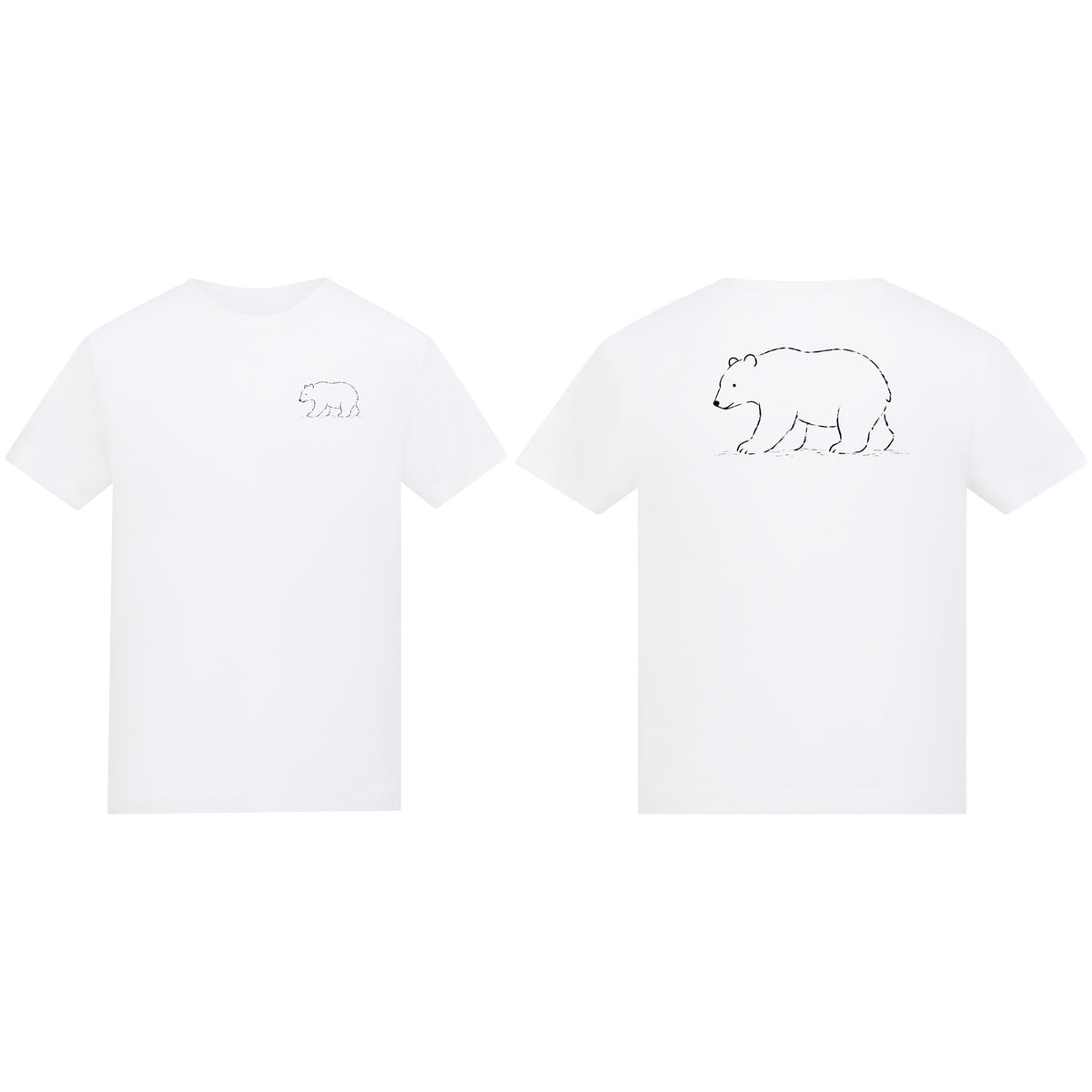 Roaming Polar Bear Kids' T-shirt - Wild Lines Arctic White colour variant image