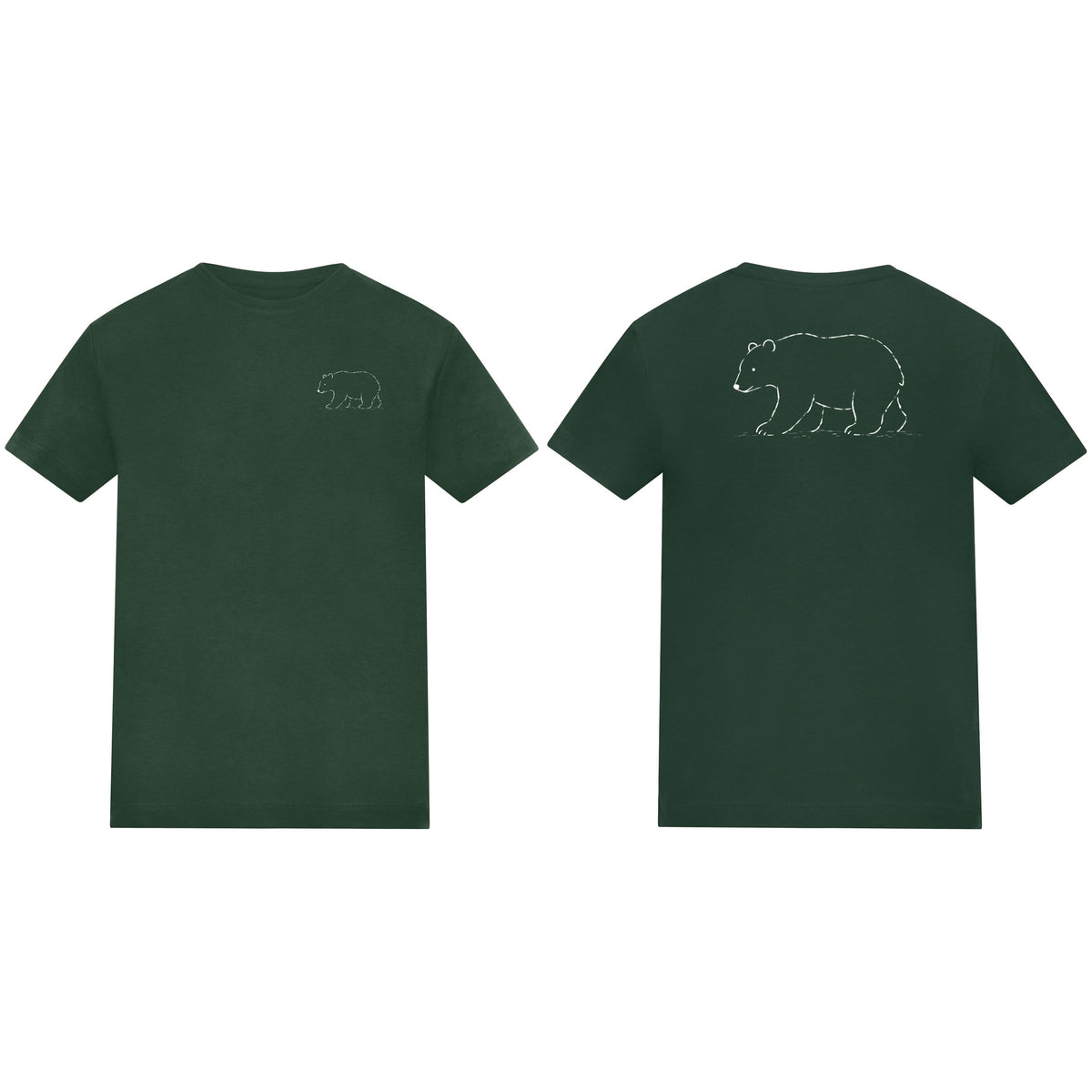 Roaming Polar Bear Kids' T-shirt - Wild Lines Bottle Green colour variant image