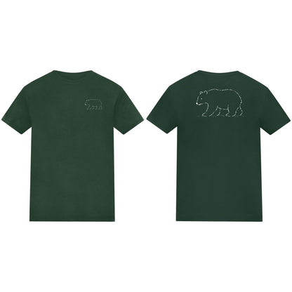 Roaming Polar Bear Kids' T-shirt - Wild Lines Bottle Green colour variant image