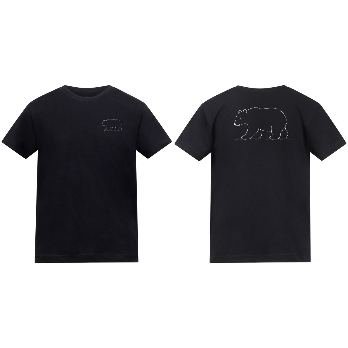 Roaming Polar Bear Kids' T-shirt - Wild Lines Deep Black colour variant image