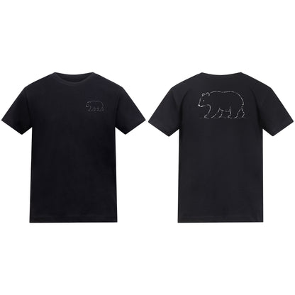 Roaming Polar Bear Kids' T-shirt - Wild Lines Deep Black colour variant image
