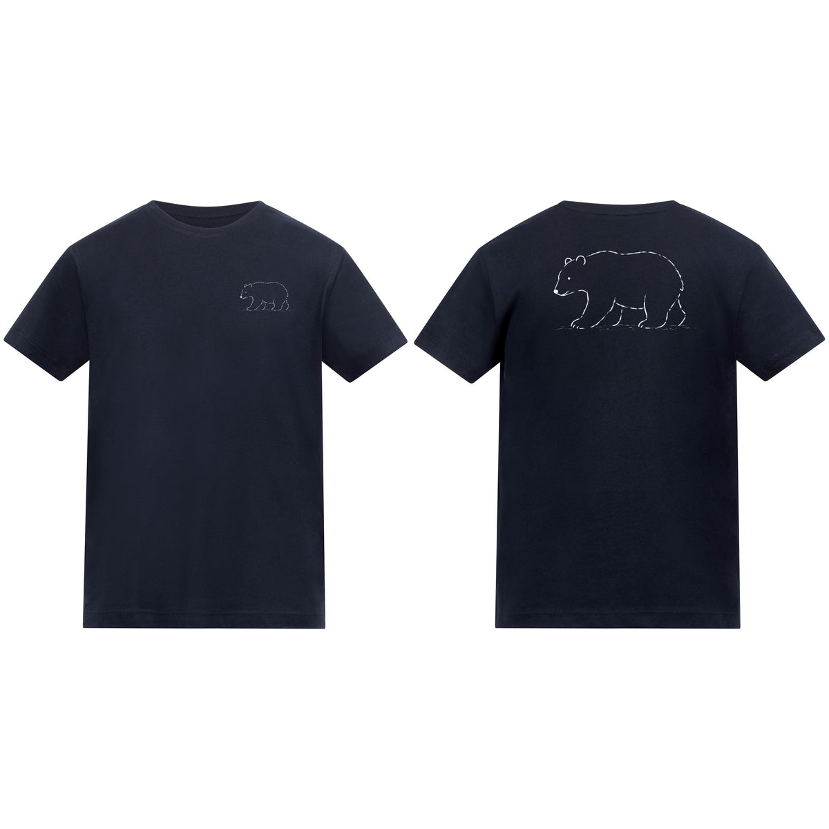 Roaming Polar Bear Kids' T-shirt - Wild Lines French Navy colour variant image