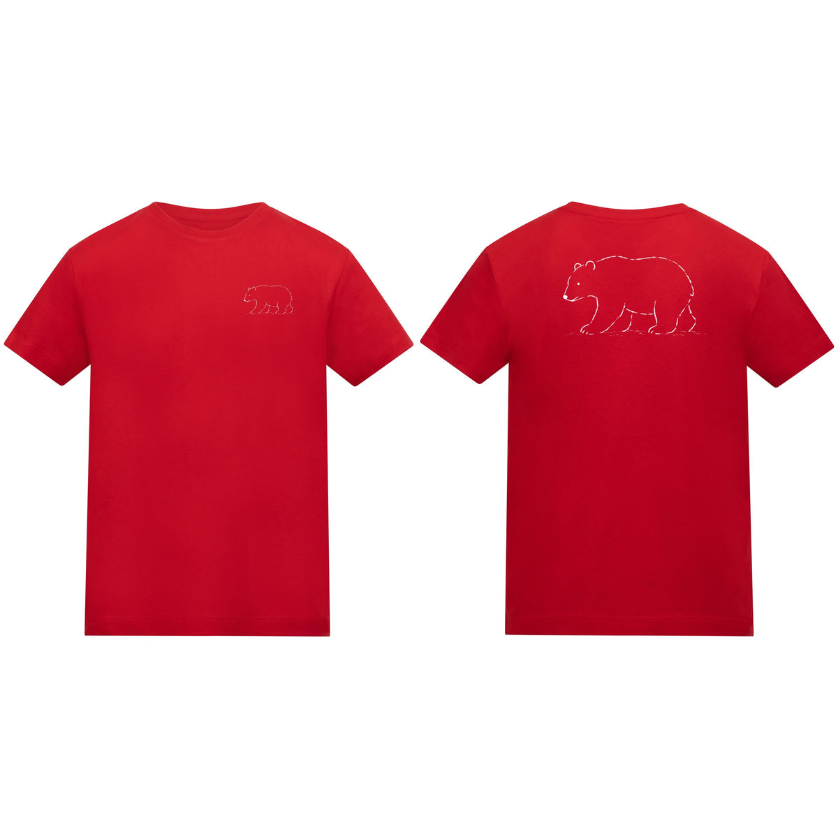 Roaming Polar Bear Kids' T-shirt - Wild Lines Fire Red colour variant image