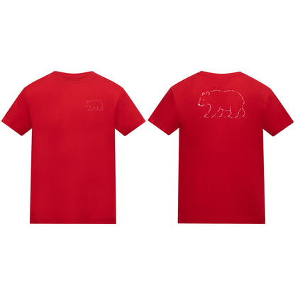 Roaming Polar Bear Kids' T-shirt - Wild Lines Fire Red colour variant image