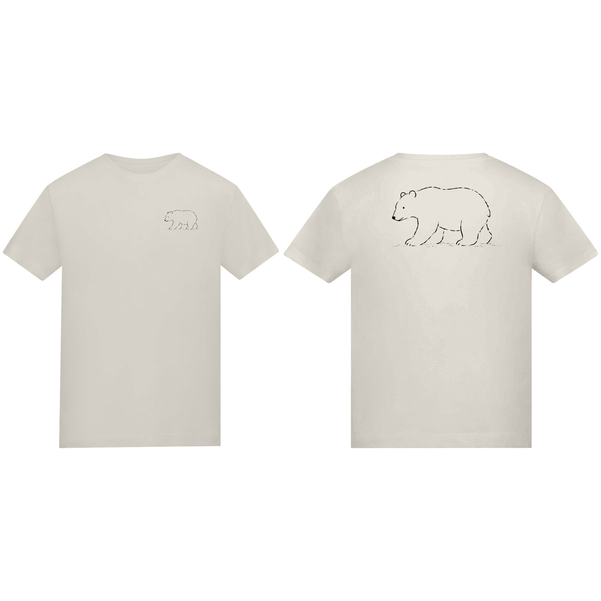 Roaming Polar Bear Kids' T-shirt - Wild Lines Natural Stone colour variant image