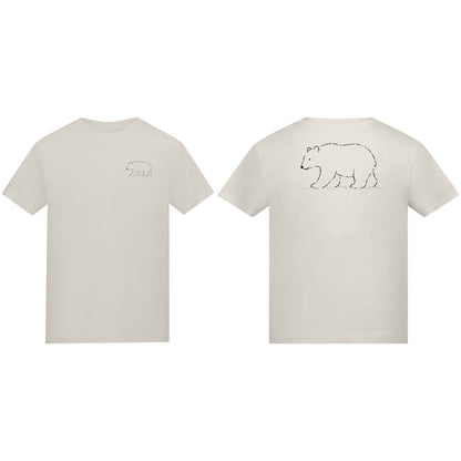 Roaming Polar Bear Kids' T-shirt - Wild Lines Natural Stone colour variant image