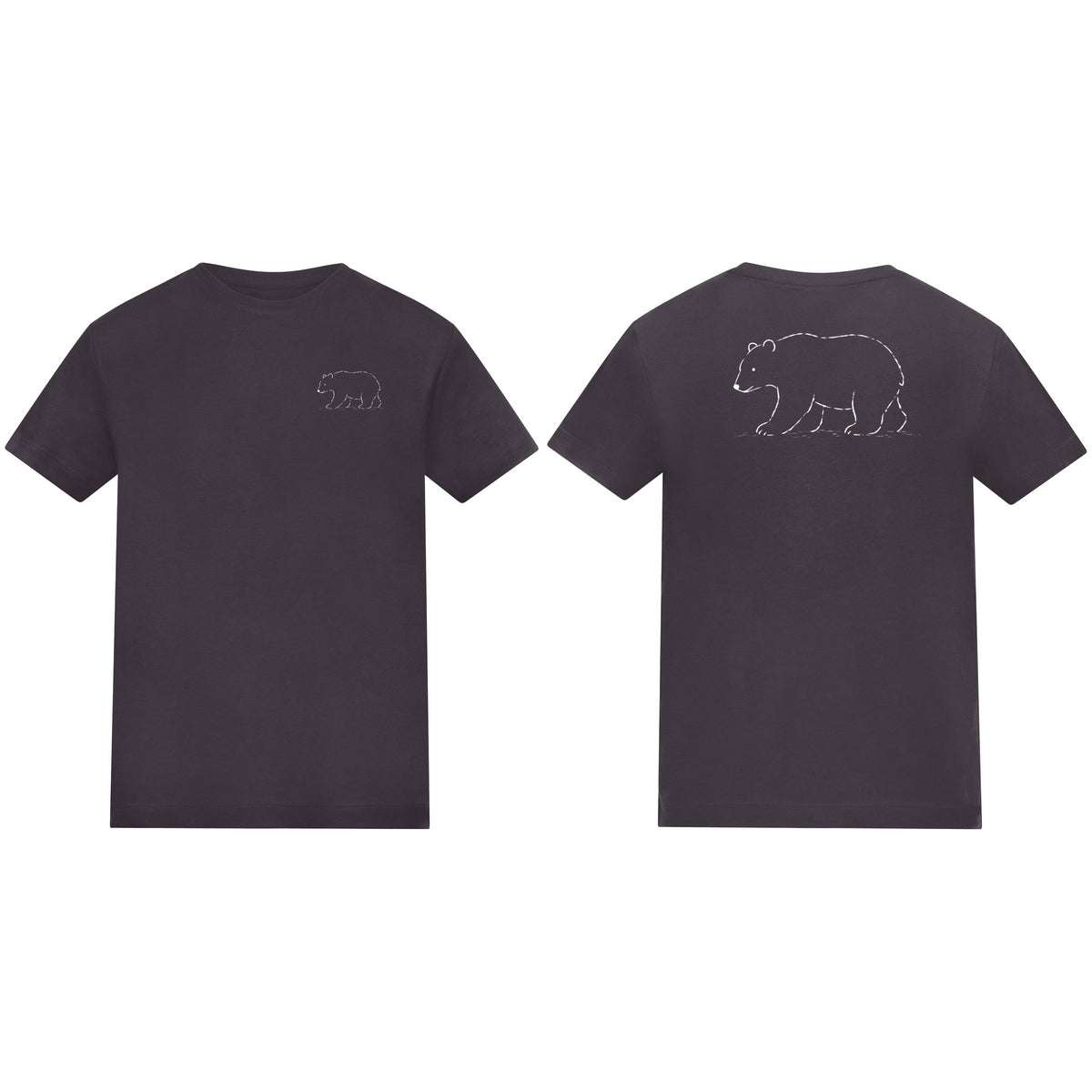 Roaming Polar Bear Kids' T-shirt - Wild Lines Solid Charcoal colour variant image
