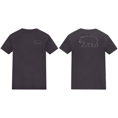 Roaming Polar Bear Kids' T-shirt - Wild Lines Solid Charcoal colour variant image