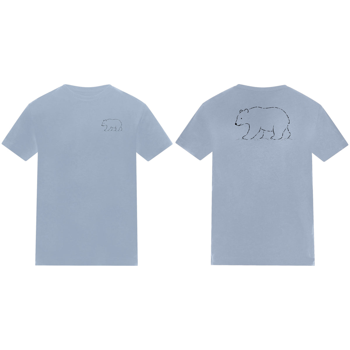 Roaming Polar Bear Kids' T-shirt - Wild Lines Sky Blue colour variant image