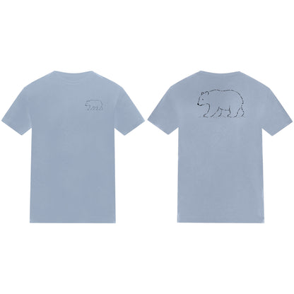 Roaming Polar Bear Kids' T-shirt - Wild Lines Sky Blue colour variant image