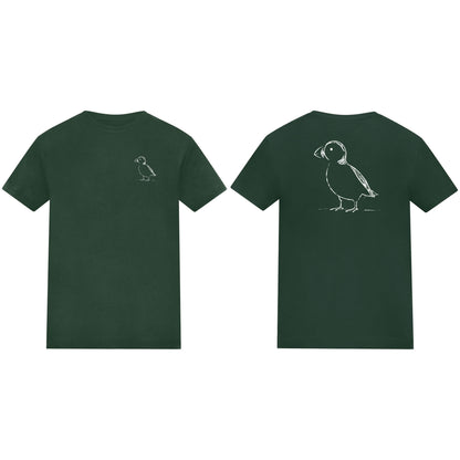 Proud Puffin Kids' T-shirt - Wild Lines Bottle Green colour variant image