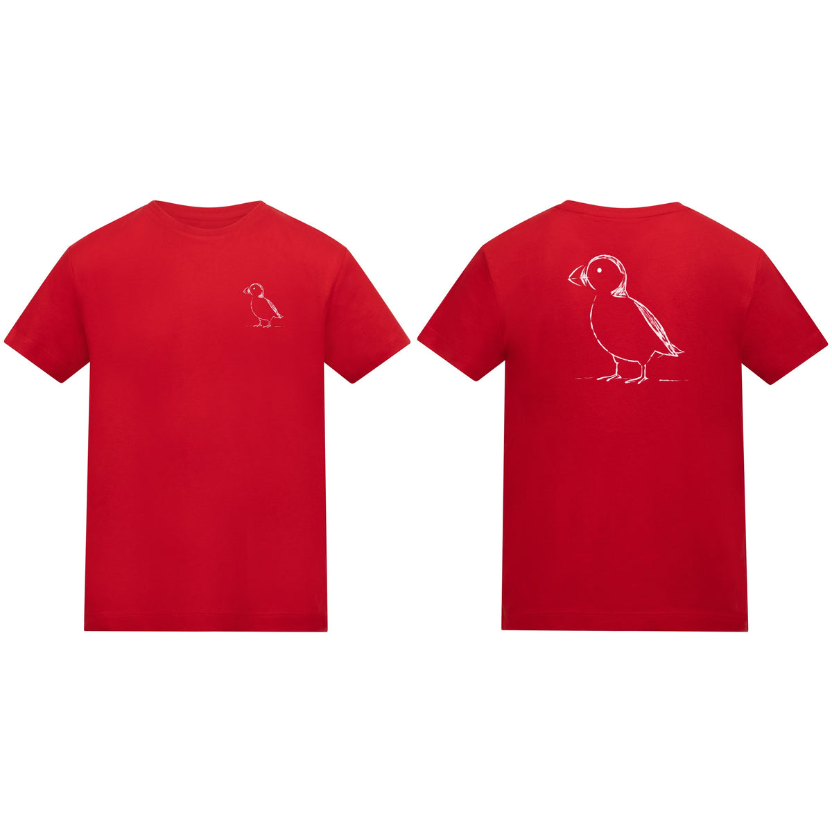 Proud Puffin Kids' T-shirt - Wild Lines Fire Red colour variant image