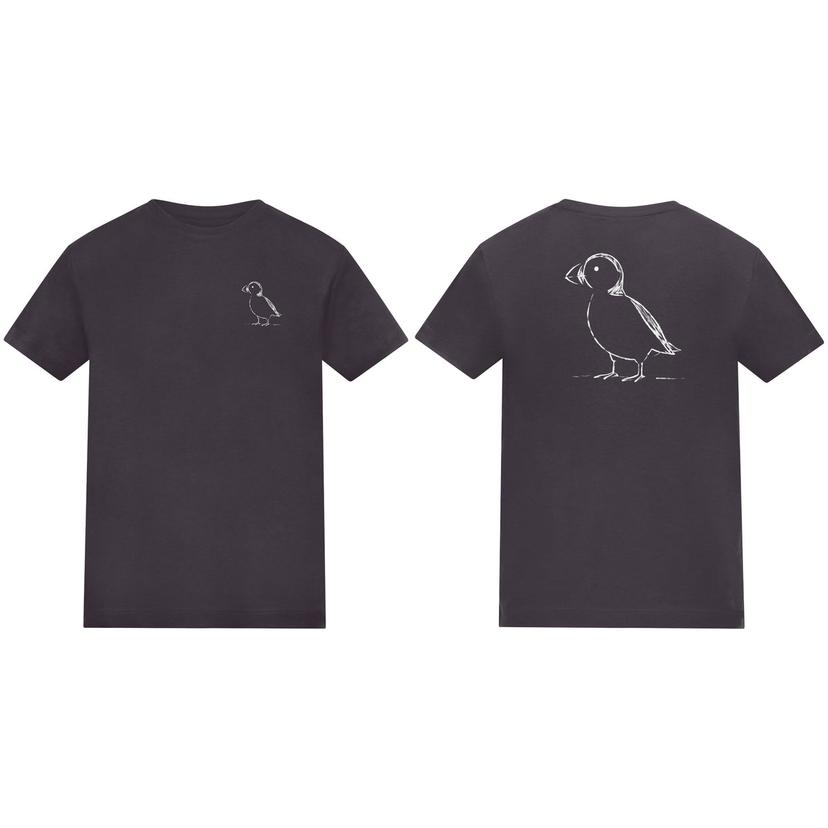 Proud Puffin Kids' T-shirt - Wild Lines Solid Charcoal colour variant image