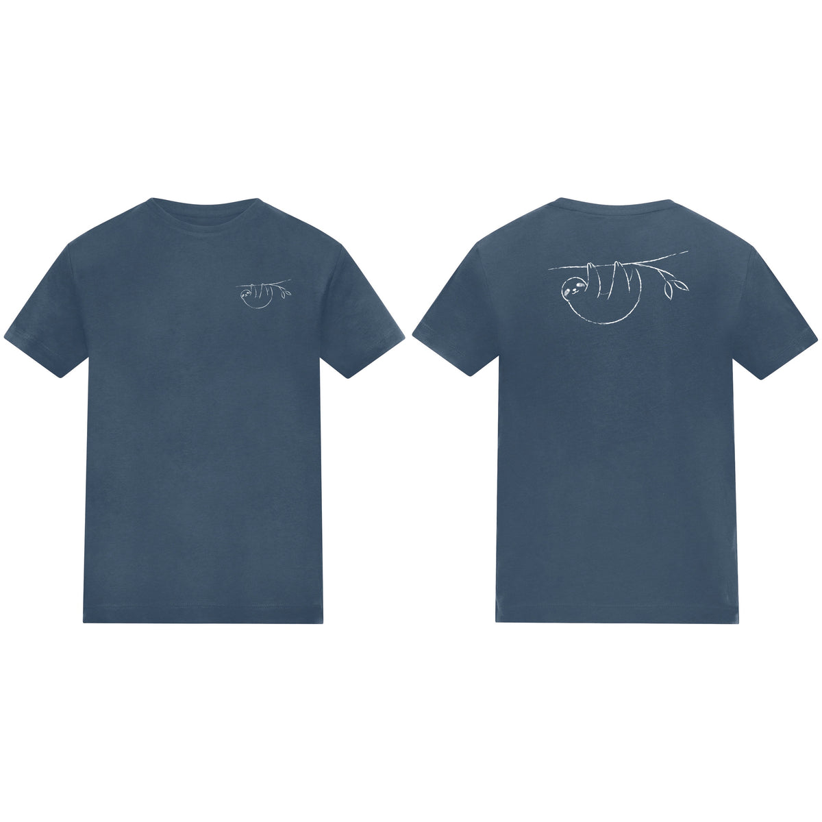 Hanging Sloth Kids' T-shirt - Wild Lines Airforce Blue colour variant image