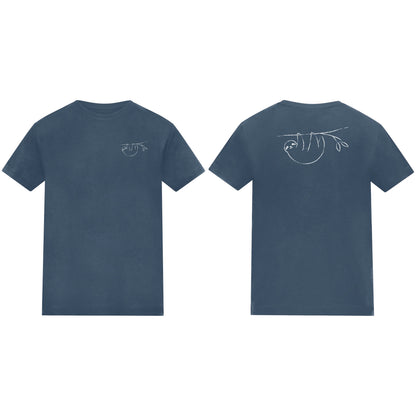 Hanging Sloth Kids' T-shirt - Wild Lines Airforce Blue colour variant image