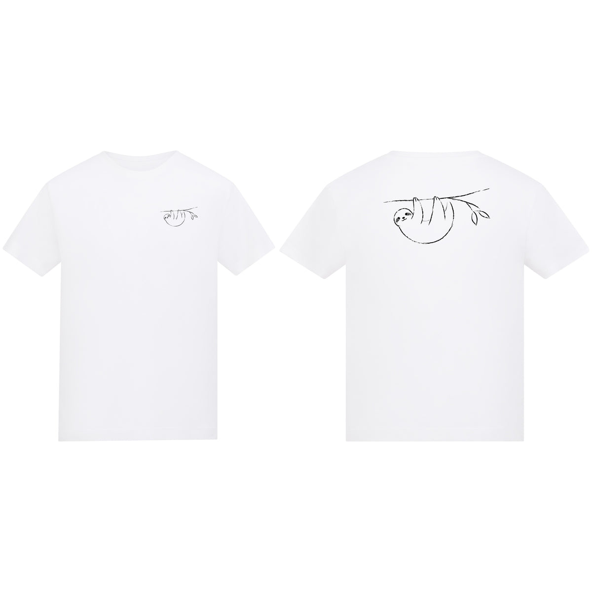 Hanging Sloth Kids' T-shirt - Wild Lines Arctic White colour variant image