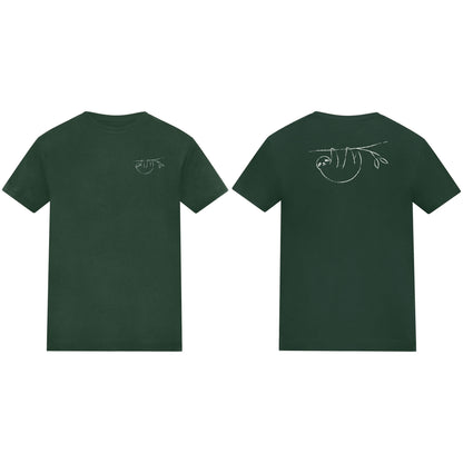 Hanging Sloth Kids' T-shirt - Wild Lines Bottle Green colour variant image