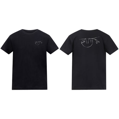 Hanging Sloth Kids' T-shirt - Wild Lines Deep Black colour variant image