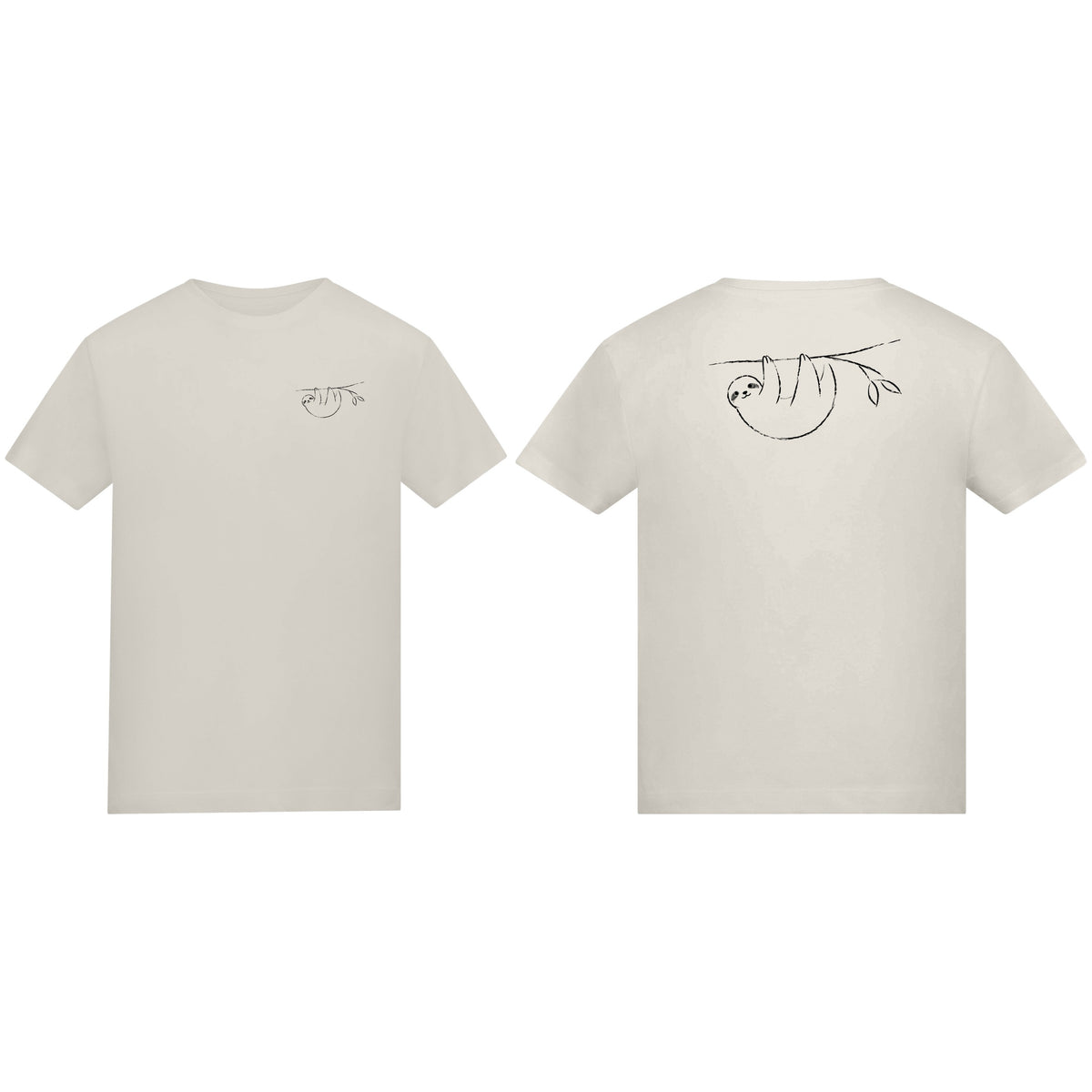 Hanging Sloth Kids' T-shirt - Wild Lines Natural Stone colour variant image