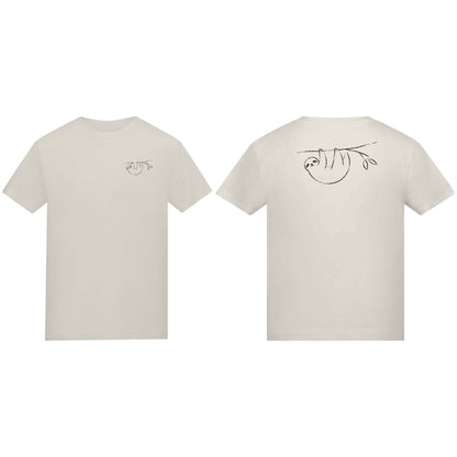 Hanging Sloth Kids' T-shirt - Wild Lines Natural Stone colour variant image