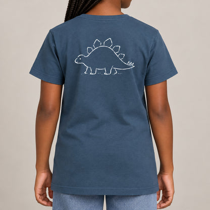 Stepping Stegosaurus Kids' T-shirt - Wild Lines lead image