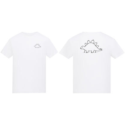 Stepping Stegosaurus Kids' T-shirt - Wild Lines Arctic White colour variant image