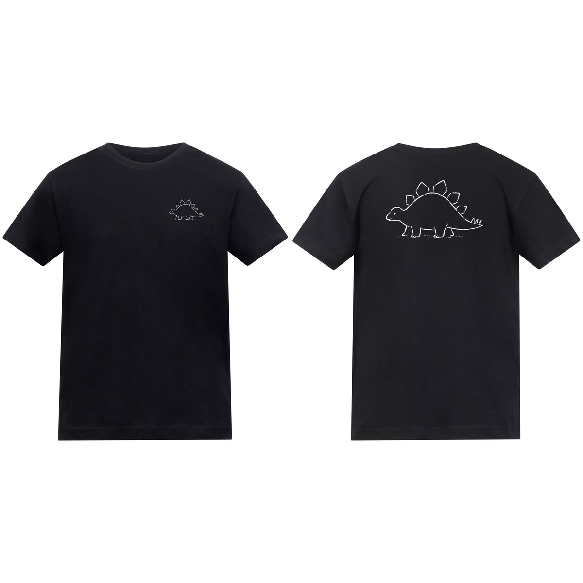 Stepping Stegosaurus Kids' T-shirt - Wild Lines Deep Black colour variant image