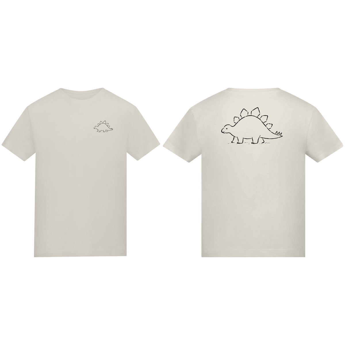 Stepping Stegosaurus Kids' T-shirt - Wild Lines Natural Stone colour variant image