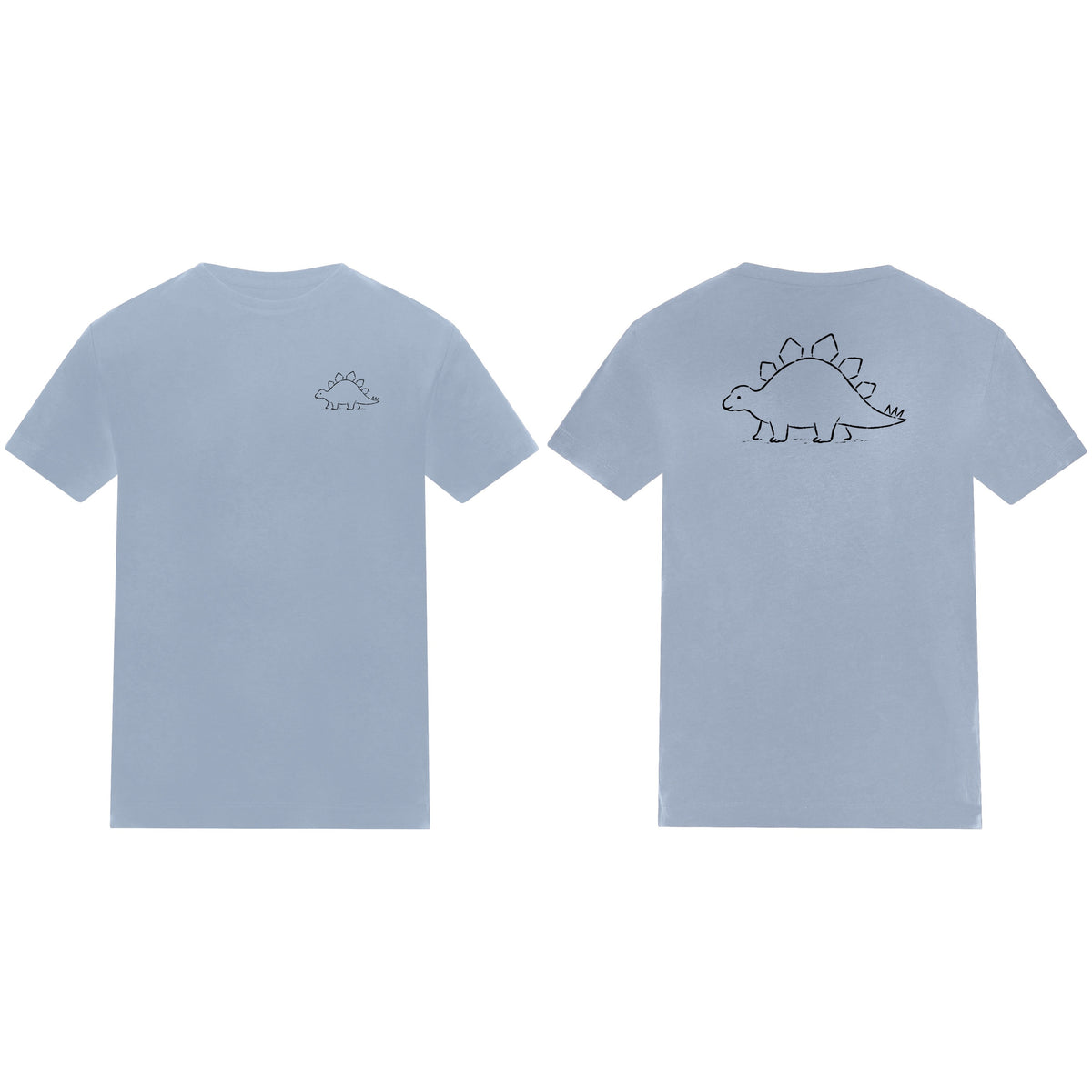 Stepping Stegosaurus Kids' T-shirt - Wild Lines Sky Blue colour variant image