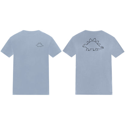 Stepping Stegosaurus Kids' T-shirt - Wild Lines Sky Blue colour variant image