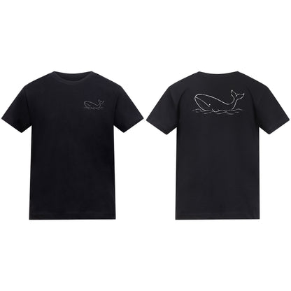 Drifting Whale Kids' T-shirt - Wild Lines Deep Black colour variant image