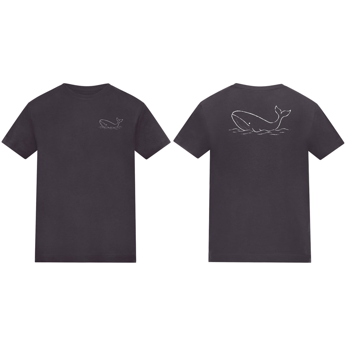 Drifting Whale Kids' T-shirt - Wild Lines Solid Charcoal colour variant image