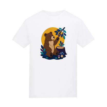 Bear's Woodland Wave Kids' T-shirt - Felt & Fauna Arctic White colour variant image