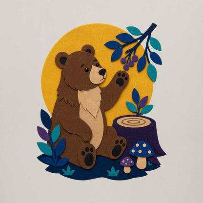 Bear's Woodland Wave Kids' T-shirt - Felt & Fauna gallery image 2