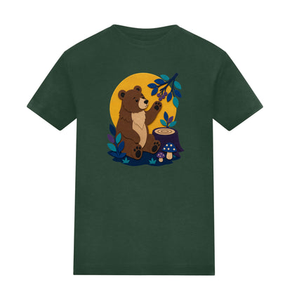 Bear's Woodland Wave Kids' T-shirt - Felt & Fauna Bottle Green colour variant image