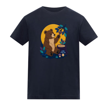 Bear's Woodland Wave Kids' T-shirt - Felt & Fauna French Navy colour variant image