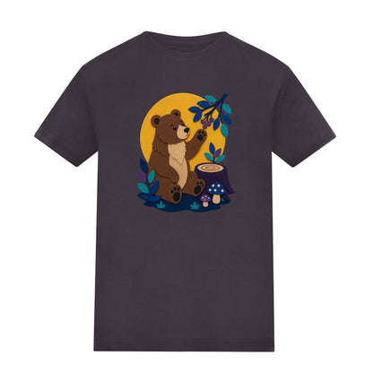 Bear's Woodland Wave Kids' T-shirt - Felt & Fauna Solid Charcoal colour variant image