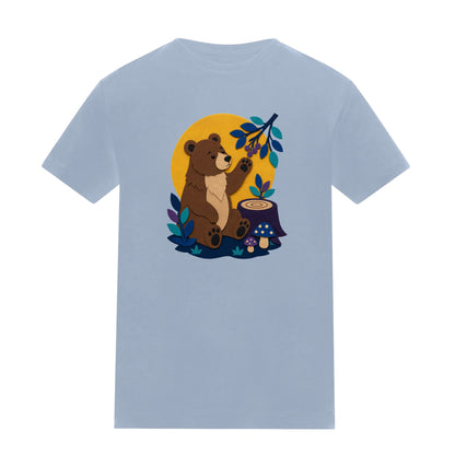Bear's Woodland Wave Kids' T-shirt - Felt & Fauna Sky Blue colour variant image