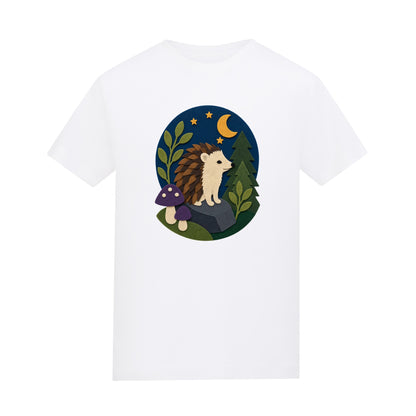 Hedgehog Under the Stars Kids' T-shirt - Felt & Fauna Arctic White colour variant image