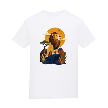 Lion on the Lookout Kids' T-shirt - Felt & Fauna Arctic White colour variant image