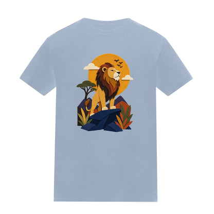 Lion on the Lookout Kids' T-shirt - Felt & Fauna Sky Blue colour variant image