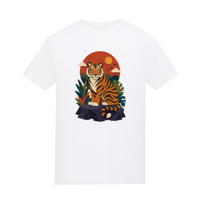 Tiger at Dusk Kids' T-shirt - Felt & Fauna Arctic White colour variant image