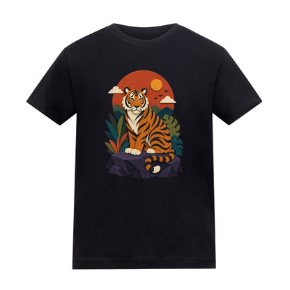 Tiger at Dusk Kids' T-shirt - Felt & Fauna Deep Black colour variant image