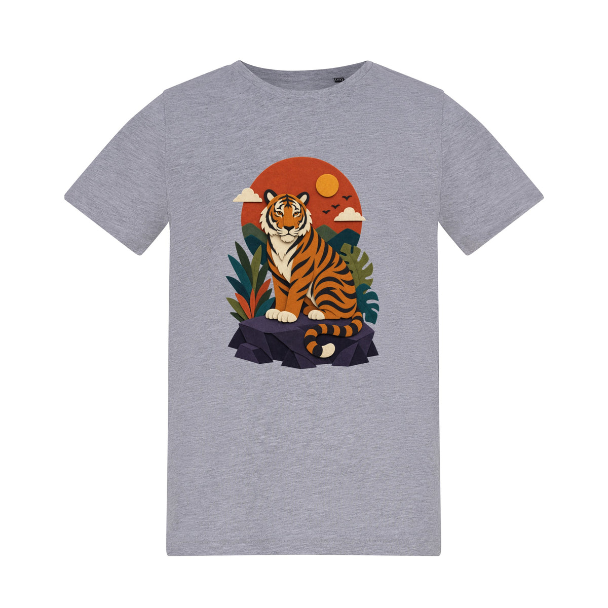 Tiger at Dusk Kids' T-shirt - Felt & Fauna Heather Grey colour variant image