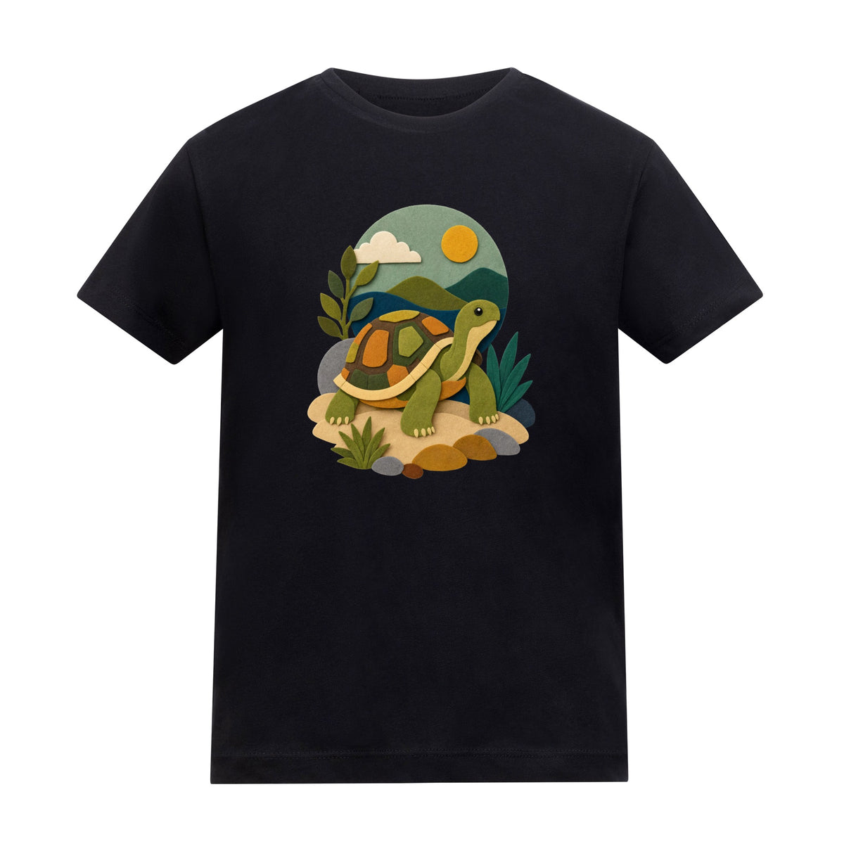 Tortoise on the Trail Kids' T-shirt - Felt & Fauna Deep Black colour variant image
