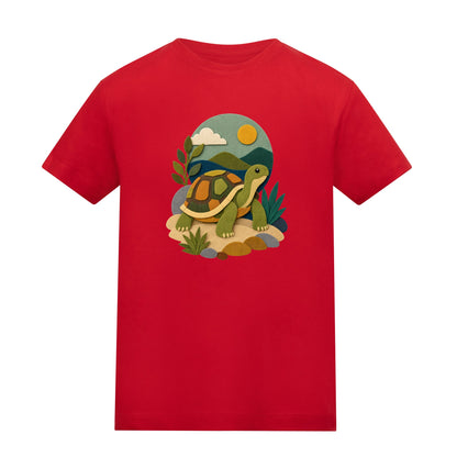 Tortoise on the Trail Kids' T-shirt - Felt & Fauna Fire Red colour variant image