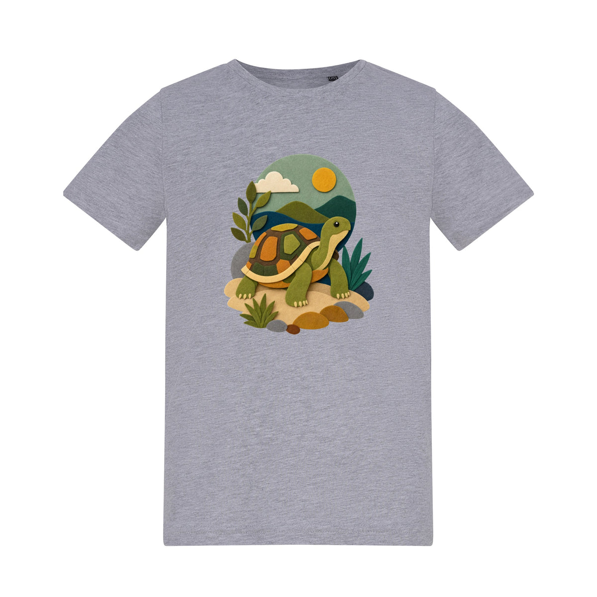 Tortoise on the Trail Kids' T-shirt - Felt & Fauna Heather Grey colour variant image