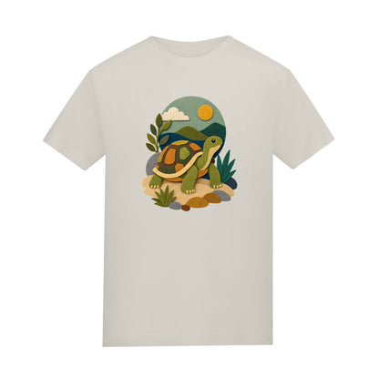 Tortoise on the Trail Kids' T-shirt - Felt & Fauna Natural Stone colour variant image